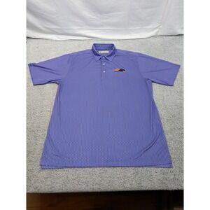Donald Ross Performance Golf Polo Shirt Floral Daisy Large/XL Blue Ridge Trail